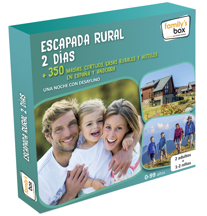 Caja regalo "Escapada rural 2 días" + de 200 escapadas rurales masías, cortijos, casas rurales y hoteles en España y Andorra